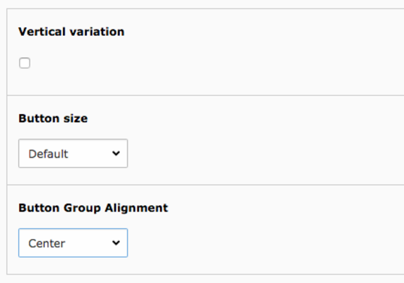 Gridelement Button group / Erscheinungsbild Gridelement Button group / Erscheinungsbild