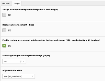 content overlay flexform content overlay