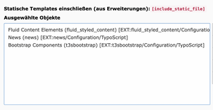 Statische Templates einschließen Statische Templates